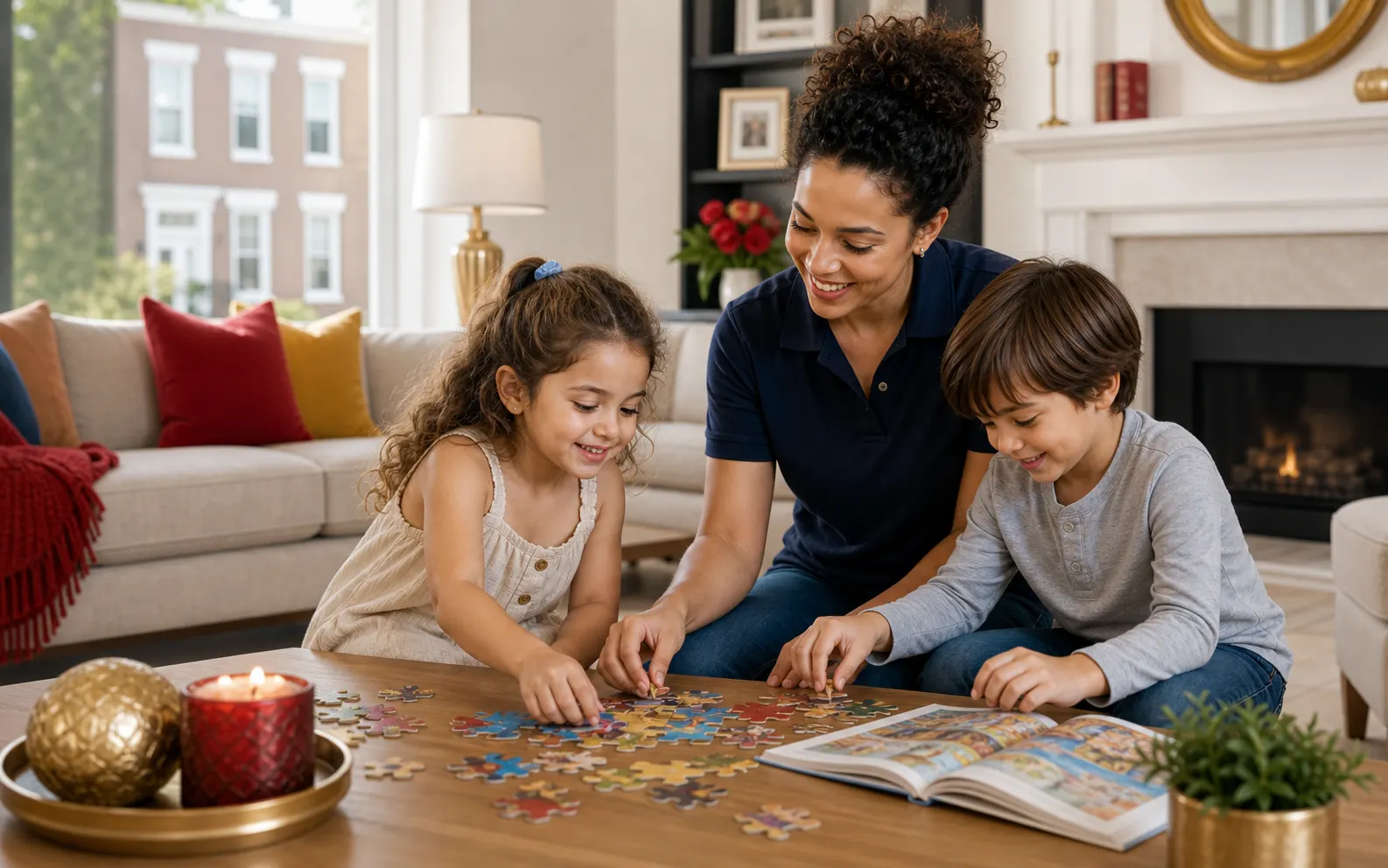 Nanny supporting newborn care and school routines in a DC metro home